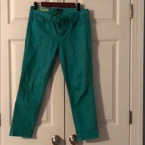 J.Crew Toothpick skinny jeans - fun teal color EUC